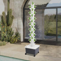 15-Tier Vertical Hydroponics Growing Tower 45-Hole Indoor Herb Garden Kit with Water Pump Water Level Indicator 7.93Gal Soilless Planting System for Vegetables Herbs Fruits (White)