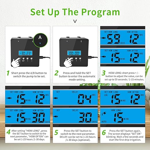 Plant Watering Devices 20 Potted Indoor Houseplants Support Plant Watering Devices Auto Drip Irrigation Kit Programmable Water Timer
