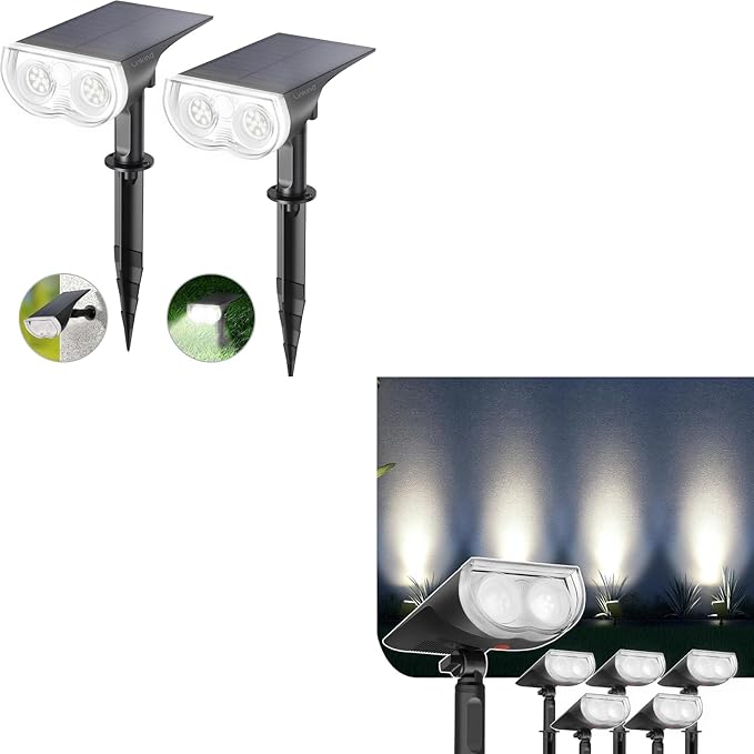 Linkind StarRay Solar Spot Lights Outdoor StarRayS Solar Spot Lights Outdoor Cool White 8 Pack