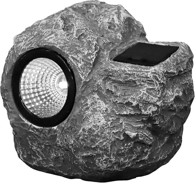 Luxshiny Solar Stone Lamp Outdoor Solar Light for Yard Garden Waterproof Resin LED Landscape Lighting Decorative Patio Spotlights
