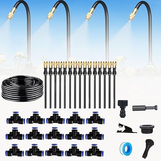 360 Curved Garden Automatic Irrigation System Automatic Drip Irrigation Kits Universal Spray Kit for Garden Plant Watering System (49.2 FT)