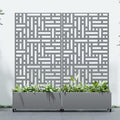 Casaphoria 72x35 Metal Raised Garden Bed with Trellis(2 Pack) Outdoor Planter Box with Wheels &amp Drainage Holes for Climbing Plants Flowers Elevated Garden Kit with Privacy Screen Grey-Helen