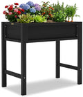 YEFU HIPS Raised Garden Bed: 34x30x18in Child Safe Raised Garden Beds Outdoor for Family Gardening - Organic Herb Vegetable Flower Planter Boxes Outdoor with Legs Kit for Patio Backyard (Black)