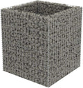 vidaXL Gabion Raised Bed in Galvanized Steel 35.4x35.4x39.4 – Rustproof Weather-Resistant High Load Capacity - Perfect Garden Patio Planter with Sturdy Grid - Silver