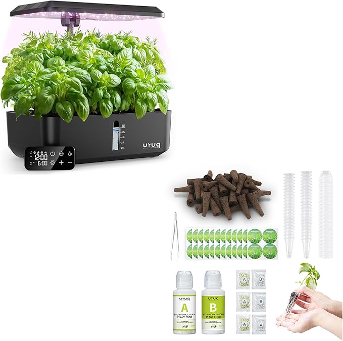 Hydroponics Growing System Remote Control Black &amp 188pcs Hydroponic Pods Supplies