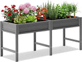 YEFU HIPS Raised Garden Bed: 72 x 30 x 24 Elevated Design to Prevent Digging by Pets Sturdy Safe Planter for Families with Kids - Planting Herbs Vegetables in Patio Backyard Grey