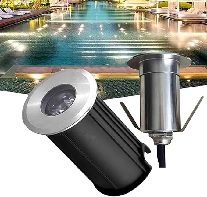 Outdoor Buried Lights Ground LED Landscape Lamp AC 12V Low Voltage Mini LED Underwater Pond Lights IP68 Waterproof 30° Beam Angle Recessed SpotlightBlue Light 3w75mm
