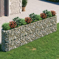 Gabion Raised Bed Gabion Cages Basket Steel Woven Gabion Net Garden Plant Above Ground Garden Boxes Outdoor Garden Galvanized Planters Metal Trough 157.5x19.7x39.4 -AA