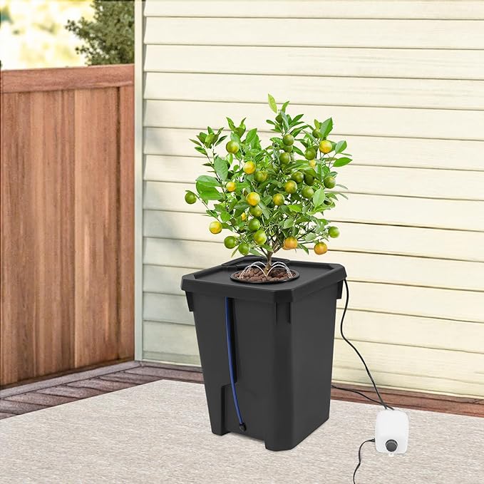 Hydroponic Bucket hydroponic Bucket System Recirculating Drip Garden 7.13 Gallon with Air Pump and Clay Gravel Environmentally Friendly and Efficient Indoor Plant Cultivation