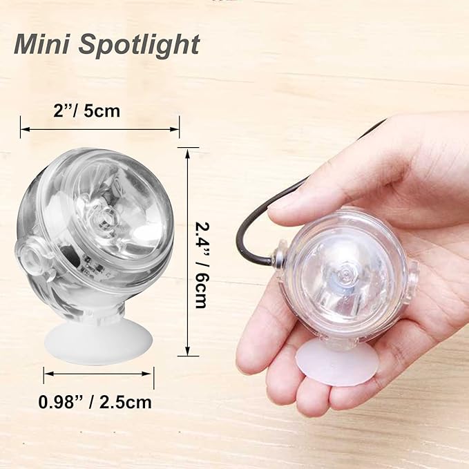 Kiven Led Fish Tank Light Landscape Spotlight Outdoor/Indoor Yellow Light Underwater Spotlight LED Light with Timer Adjustable for Fish Tank Pond Pool Plant Lawn