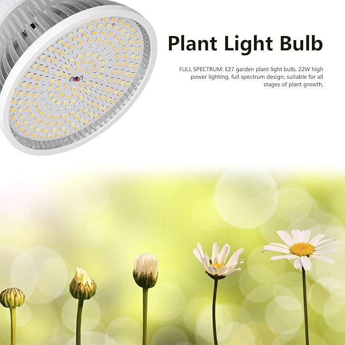 22W E27 Full Spectrum 200LED Plant Growth Lamp Bulb for Garden Greenhouse