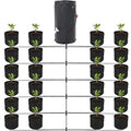 Auto Drip Irrigation System Kits with 26 Gallon Bucket 25W Water Pump 24 Drip Emitters 24 Planting Bags for Indoor and Outdoor Automatic Watering System for Grow Tent Greenhouse Lawn