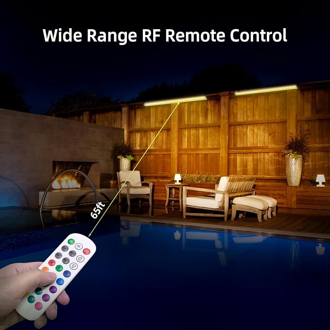 LED Wall Washer Light with RF Remote 144W RGBW Color Changing Linear Bar Light AC120V Waterproof RGB CCT Wall Washing Lamp for Outdoor and Indoor Lighting Projects Plug &amp Play