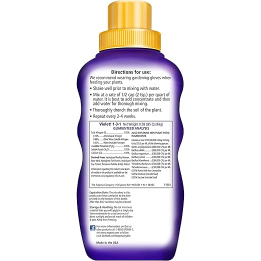 Espoma (VIPF8) Organic Violet Plant Food 8 oz - 5 Pack