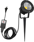 Kiven IP65 Waterproof LED Landscape Clamp Light Black Decorative Spotlight Lamp with Plug-in Cord and Timer for Indoor Outdoor Yard Garden Step Statue LED Lawn Light (5W Cool White)