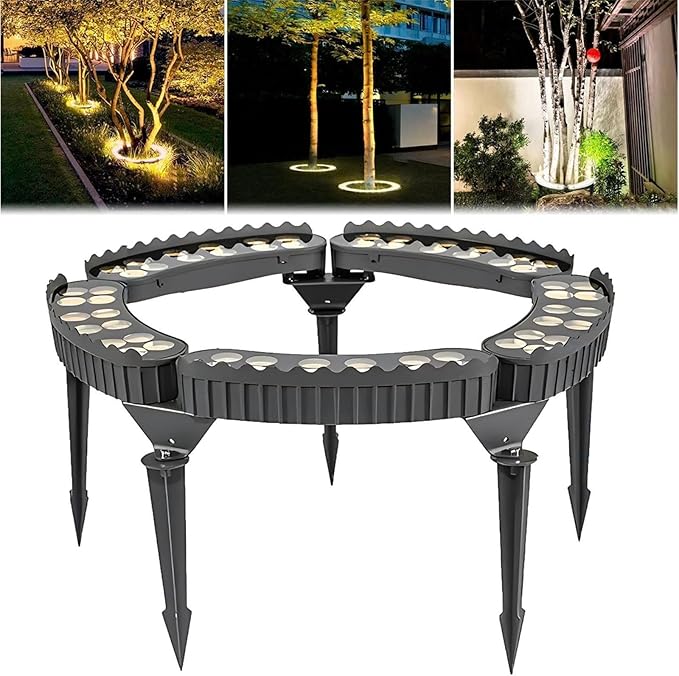 12W LED Ring Landscape Tree Hug Light IP65 Outdoor Waterproof Garden Tree Spotlight AC 220V Landscape Garden Lighting Tree Lamp LED Beam Tree Spotlight(Warm White5PCS)