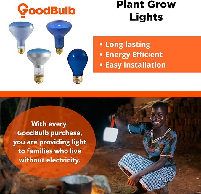 GoodBulb 75W Plant Grow Light Bulb | Blue Grow Light | R30 Shape &amp E26 Base | High Output Grow Light | Ideal for Indoor Plants Seeds Veg and Flower | Pack of 10 Bulbs