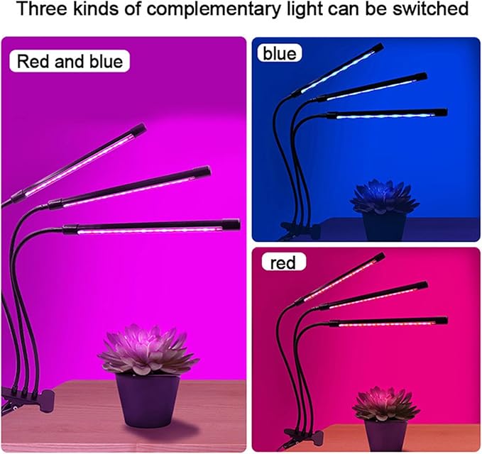 Clip-on Plant Flower Succulent Growing Light USB Full Spectrum Indoor Cultivation Seedling Bed Replenishment Waterproof Light 3H / 9H / 12H Timing 9 Levels Dimmer