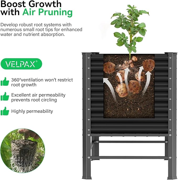 Galvanized Raised Garden Bed with Legs48×24×37in Large Metal Elevated Raised Planter Box Raised Garden Bed900lb Capacity with Drainage Holes for Vegetables Lawn Green Flowers Fruits Terrace