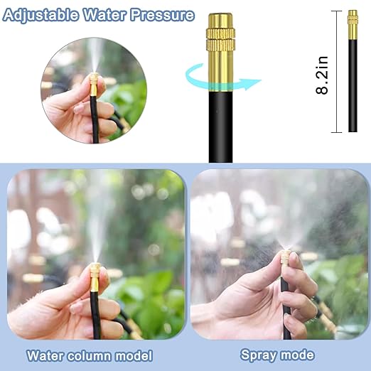 49.21Ft Drip Irrigation Kit Automatic Drip Irrigation System 360° Bendable Garden Irrigation System Garden Watering System Adjustable Bendable Nozzle Copper Sprayer System for Garden Yard