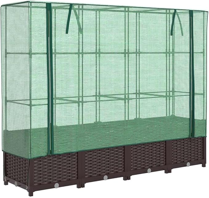 YAFF Raised Bed Brown Green Polypropylene Iron Polyethylene LargeLawn &amp GardenGardeningPots &amp Planters4015802