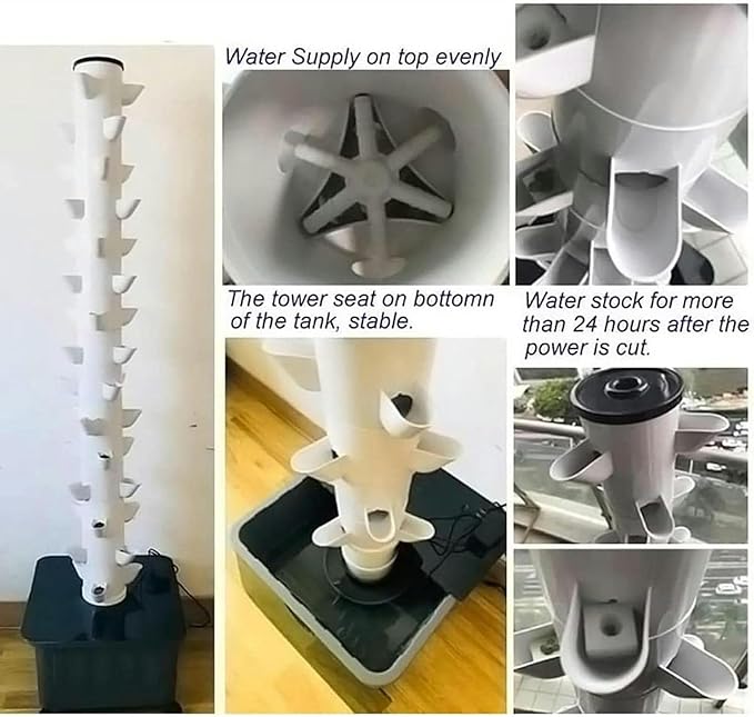15 -Story Hydroponic and 45 Holes Hydroponic Culture Hydroponic Culture Kit Vegetable Plants Tower Gift for Gardening Lovers