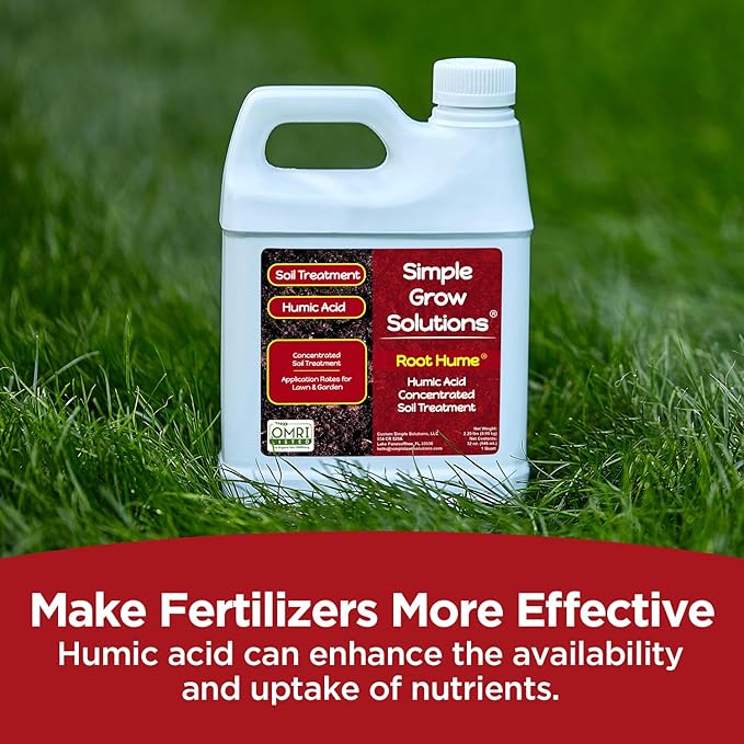 Raw Organic Soil Conditioner- Root Hume- Simple Grow Solutions- Natural Plant &amp Lawn Treatment- Nutrient Food Enhancer- Concentrated Liquid Humic - Grass Tomatoes Citrus Flowers Vegetables