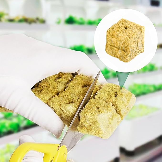 Rock Wool Hydroponic Grow Media Cubes Garden Seedling Block Water Cultivation Seeding Sowing Germination Culture Substrate
