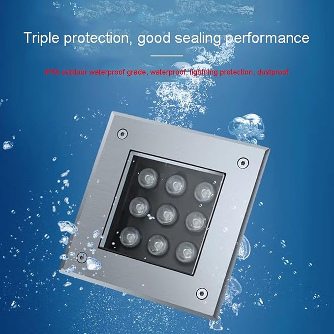 Outdoor Underground Light Square Recessed Ground Light IP66 Waterproof Garden Landscape Lights AC85-110V for Patio Pathway Yard Driveway Lawn s