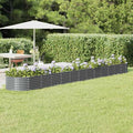 Garden Raised Bed Anthracite Powder-Coated Steel Extra Long 201.6in Oval Planter for Outdoor Vegetables Herbs Flowers