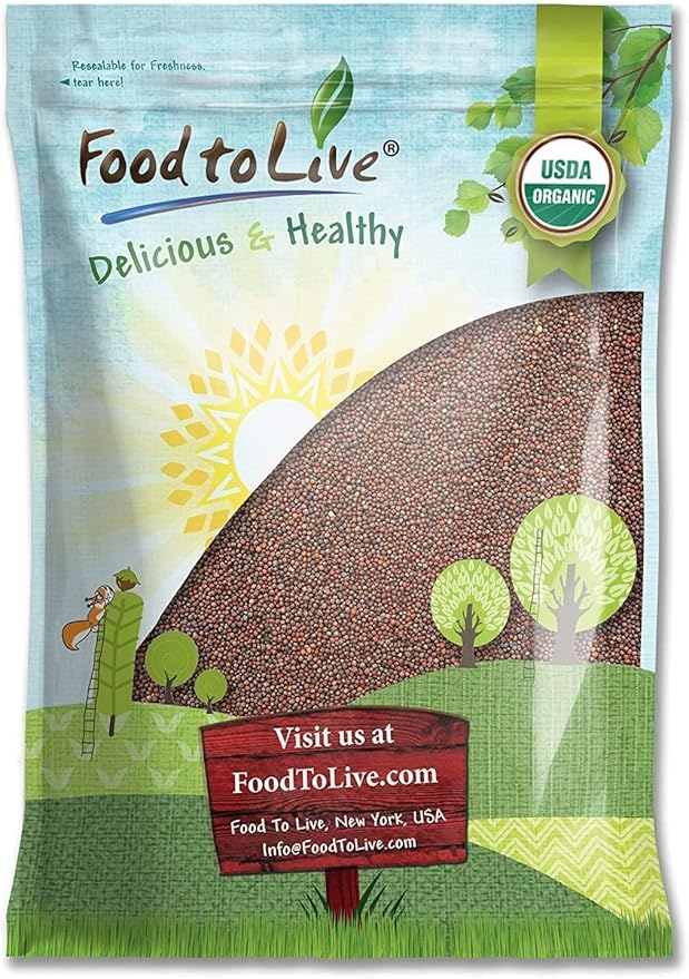Food to Live Organic Broccoli Seeds for Sprouting 8 Pounds – Non-GMO Vegan Kosher Sirtfood Bulk. Rich in Sulforaphane Vitamin C. Grow Sprouts Microgreens for Salads and Sandwiches