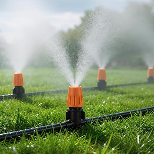 LasTool 164FT Drip Irrigation KitAutomatic Garden Watering System with 1/4 TubingAdjustable Mist Sprayer Nozzles &amp Drip Emitters for Raised BedPatioLawn Greenhouse-Easy DIY Installation