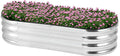 2-Pack Complete Raised Garden Bed Kit 4.5x2x1 Ft Galvanized Metal Oval Planter Boxes for Outdoor Rust-Proof Deep Root Vegetable Flower Herb Garden