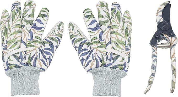 The Leonardo Collection William Morris Willow Bough Garden Tool Set for Gardening | Ideal Tool Kit &amp Gardening Gifts for Women &amp Men | Durable Garden Tools &amp Hand Tools for Daily Garden Wo