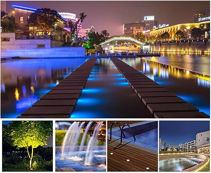 Outdoor Buried Lights - LED LED Fountain Light AC 24V Low Voltage Embedded Spotlight IP68 Waterproof Water Landscape Light Submersible Pond Light for UnderwaRgb-18W