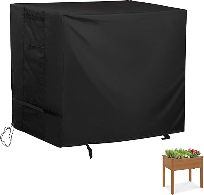 Outdoor Raised Garden Bed Cover for Best Choice Products 34x18x30in Raised Garden Bed Outdoor Planter Box Stand Cover for Mobile Elevated Wood Planter/Planting Bed