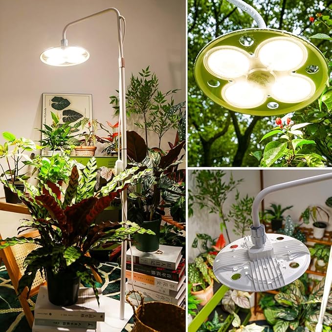 SANSI Grow Lights for Indoor Plants 100W Full Spectrum Tall Plant Lights for Indoor Growing 47-70 Standing Grow Light with Remote Control 5 Level Dimmable 10200LM 8/12/14H Auto On/Off Timer