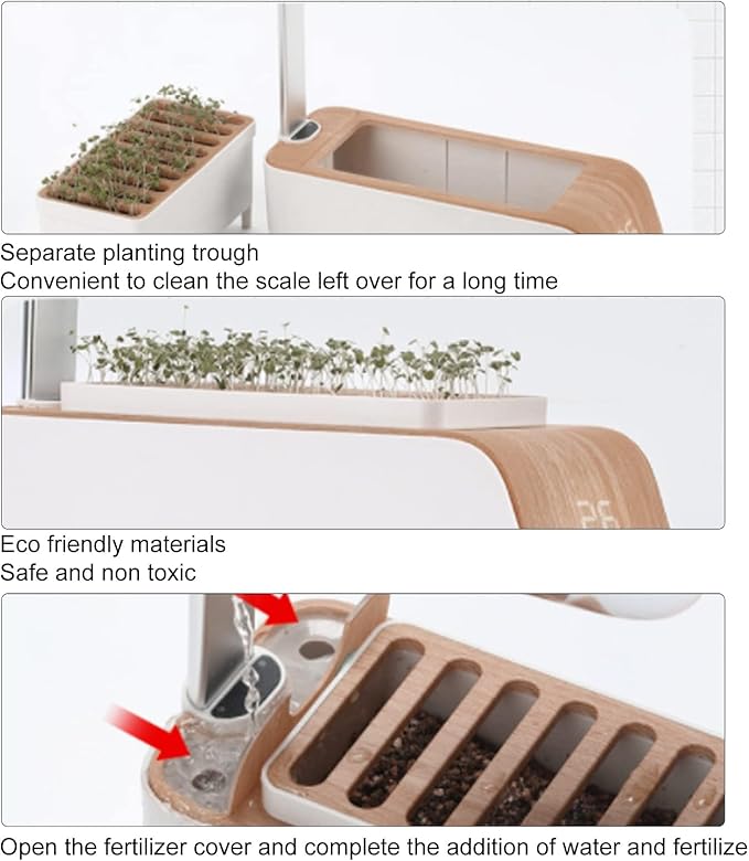 Indoor Hydroponics Growing System KitHydroponic Plant Growing SystemGermination Kitwith LED Grow Lighth ERB Garden Germination Plantefor Home Kitchen Office
