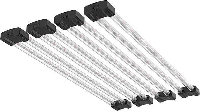 DYMOND BoostGro LED Grow Light Full Spectrum 5000K Daylight + 660nm Red Linkable Indoor Plant Lighting Fixture Tubes (3FT 4 Pack)