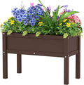Small HDPE Raised Garden Bed Elevated Planter Box with Legs Outdoor All-Weather Planter Raised Beds for Seeds Herbs Flowers Vegetables (Coffee)