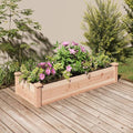 Wooden Garden Raised Bed with Liner Planter Box Raised Beds for Gardening Vegetables Flowers 47.2x17.7x9.8 Solid Wood Fir-656