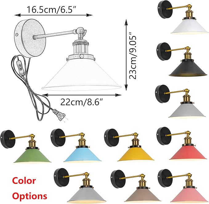 2-Pack Hook Type Wall Mounted Plant Light Full Spectrum 25W 6000K White Light Vintage Pink Metal Adjusted Angle Timing Wall Lamps for Plants Flowers Indoor Growing