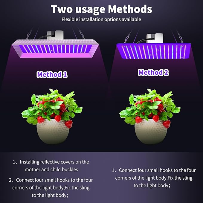 LED Grow Lights Grow Lights for Indoor Plants Full Spectrum Hanging Seed Starting Seedlings Vegetable Growing Lamps 3000 Lumen