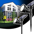 ROSHWEY Solar Spot Lights Outdoor - 600LM Spotlights Waterproof Outside Flood Lighting for Driveway Backyard Patio Garden Landscape Deck Garage (Cool White 2 Pack)