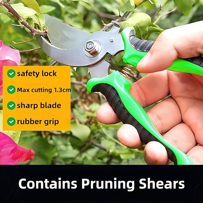7Pcs Garden Manual Tool Set Yard Gardening Kit with Weeder Trowel Pruner Gloves &amp Storage Bag Gardening Gift for Women&ampMen
