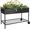 MIXC 50 * 26 * 31 Large Metal Raised Garden Beds with Legs Elevated Planter Boxes Outdoor Raised for Gardening Bigger Planter Box for Vegetable Flower Herb