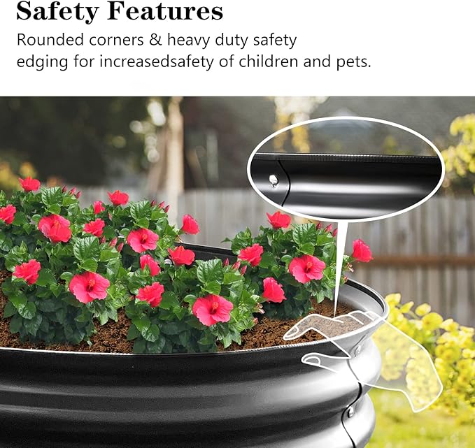 Raised Garden Bed 4x2x1ft Large Size Outdoor Raised Bed Metal Raised Planter Bed for Vegetables Flowers Herbs