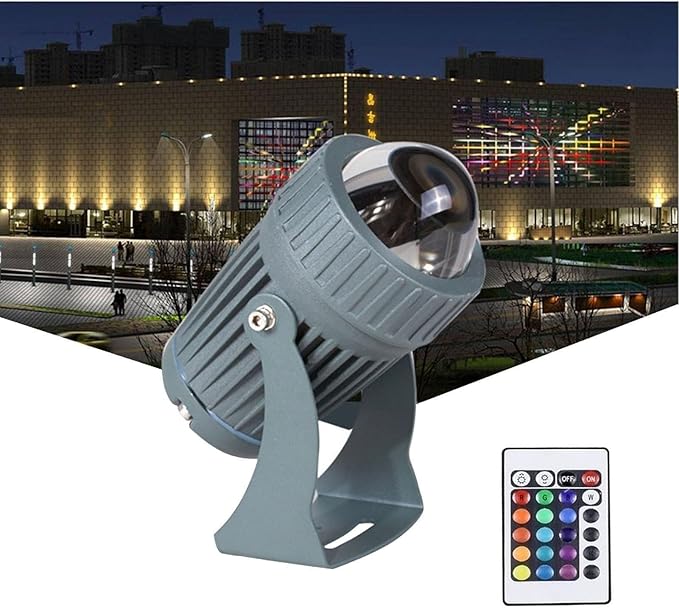 LED Beam Spotlight IP66 Waterproof Outdoor RGB Spot Lights with Remote Control 10W Rotation Led Beam Lamp Ground Landscape Lights AC 85-265V