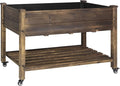 BlueWish Raised Garden Bed 48 W x 24 D x 33 H Raised Garden Bed Garden Bed with Detachable Black Liner Drainage Holes 330 lbs Capacity Planter Box for Outdoor Patio Backyard Rustic