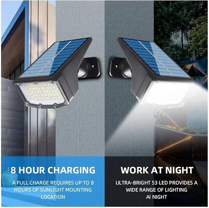 Solar Powered 53LED Lamp Adjustable Solar Spotlight In-Ground IP65 Waterproof Landscape Wall Light Outdoor Lighting